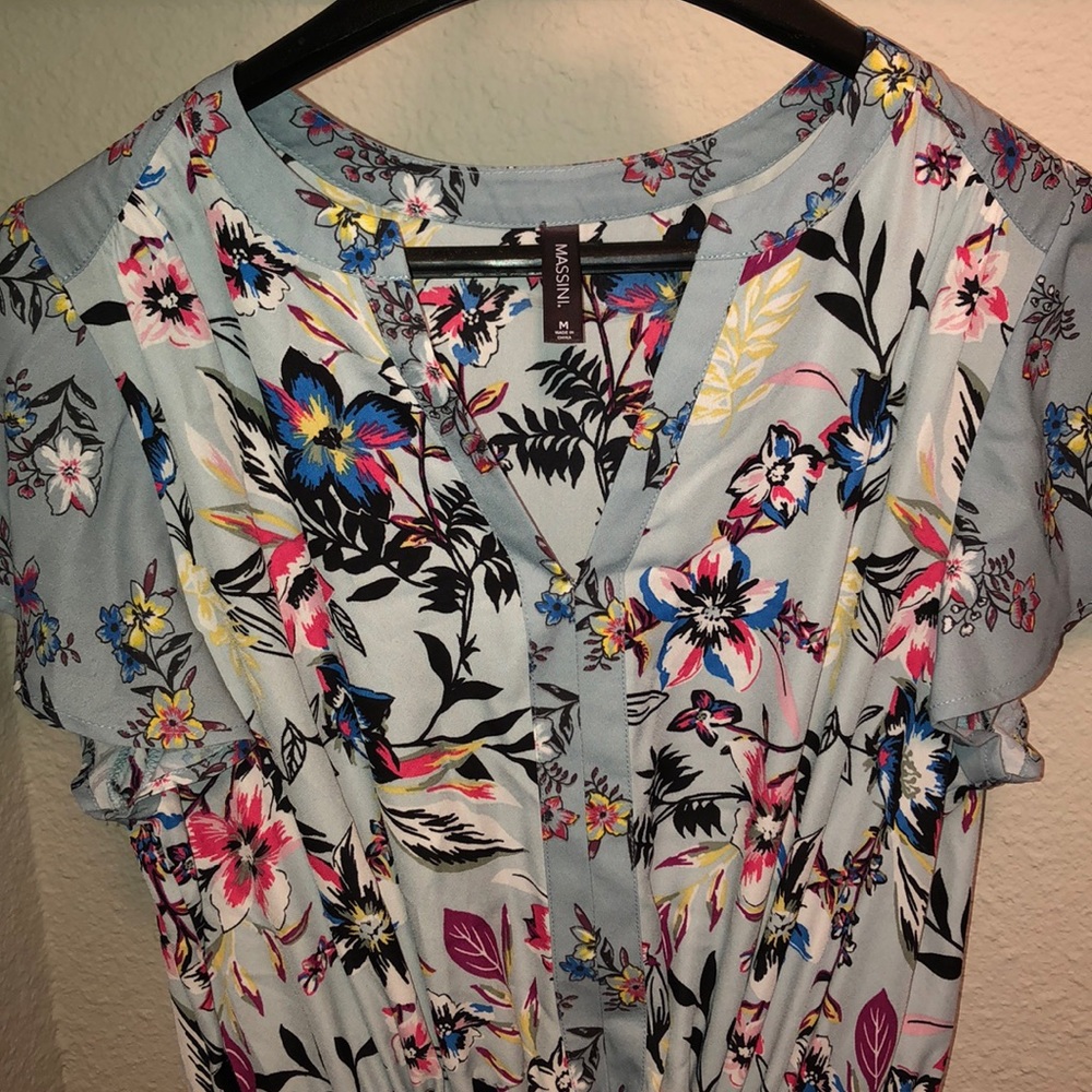 Massini asymmetrical dress with multiple colors.